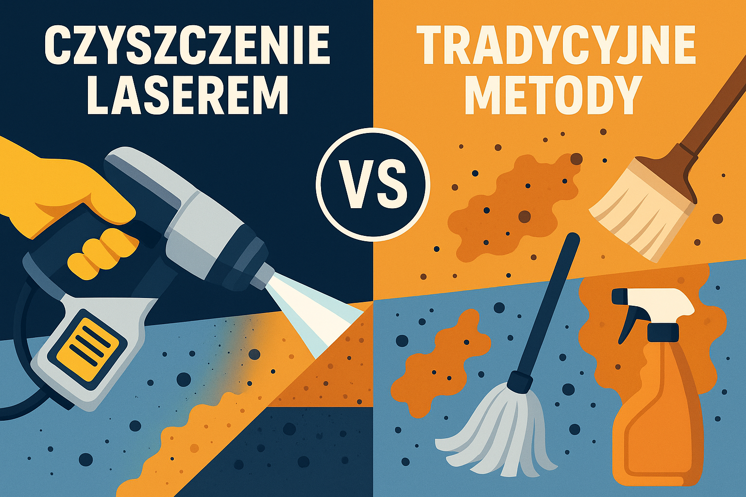 Por&oacute;wnanie czyszczenia laserowego z tradycyjnymi metodami w grafice informacyjnej