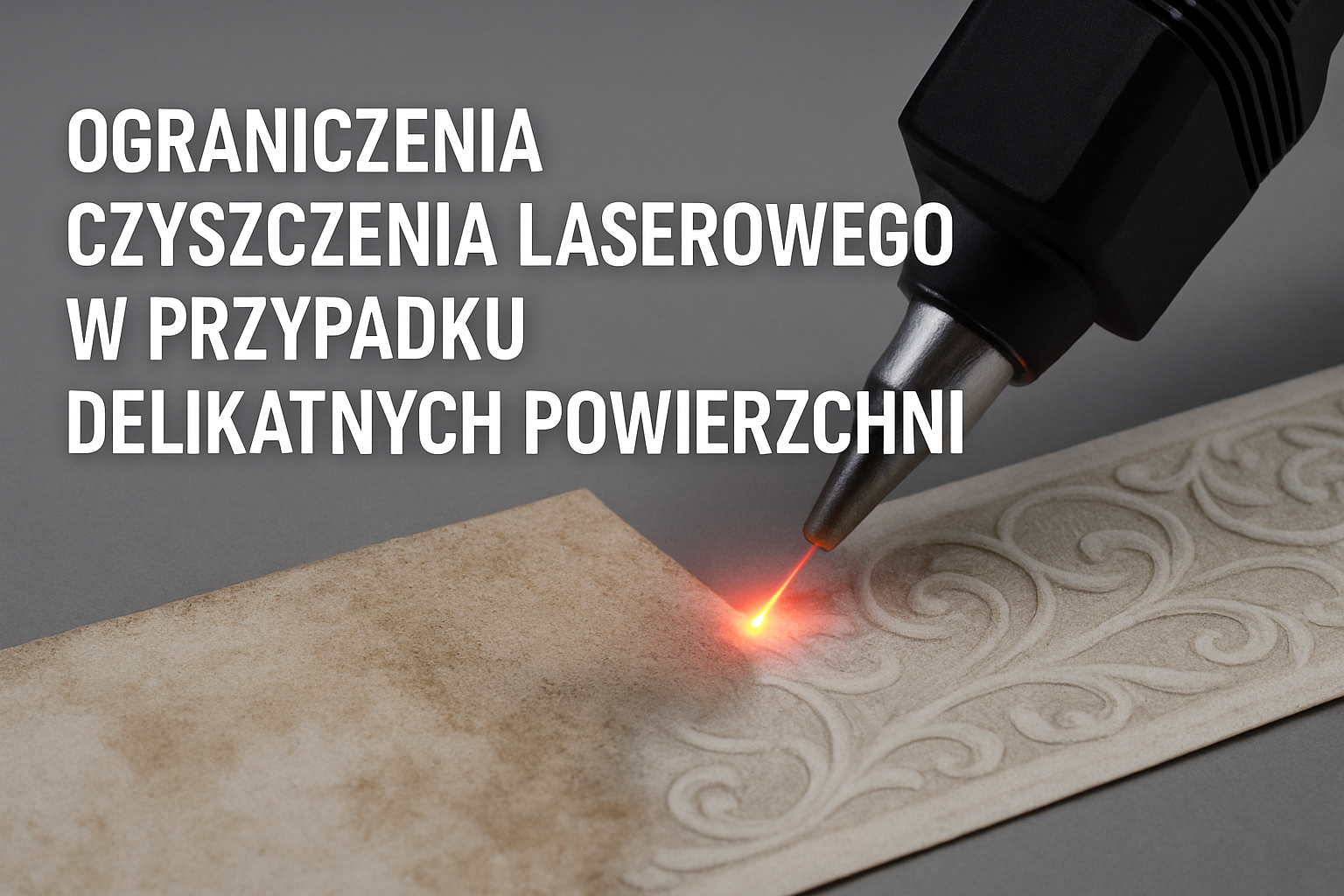 Urządzenie do czyszczenia laserowego skierowane na delikatną powierzchnię z ozdobnym wzorem