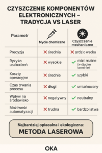 Czyszczenie laserowe a przemysł elektroniczny – skuteczność i bezpieczeństwo