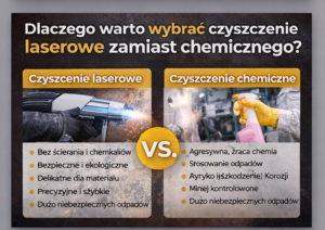 Por&oacute;wnanie zalet czyszczenia laserowego i chemicznego, z uwzględnieniem bezpieczeństwa i efektywności