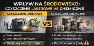 Por&oacute;wnanie wpływu na środowisko między czyszczeniem laserowym a chemicznym, z zaletami i wadami obu metod