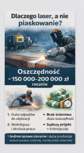 Ile można zaoszczędzić przechodząc z piaskowania na laser