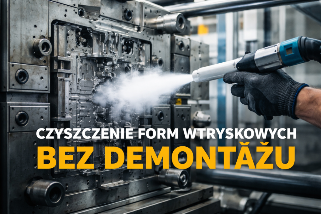 Czyszczenie form wtryskowych za pomocą sprężonego powietrza w zakładzie przemysłowym
