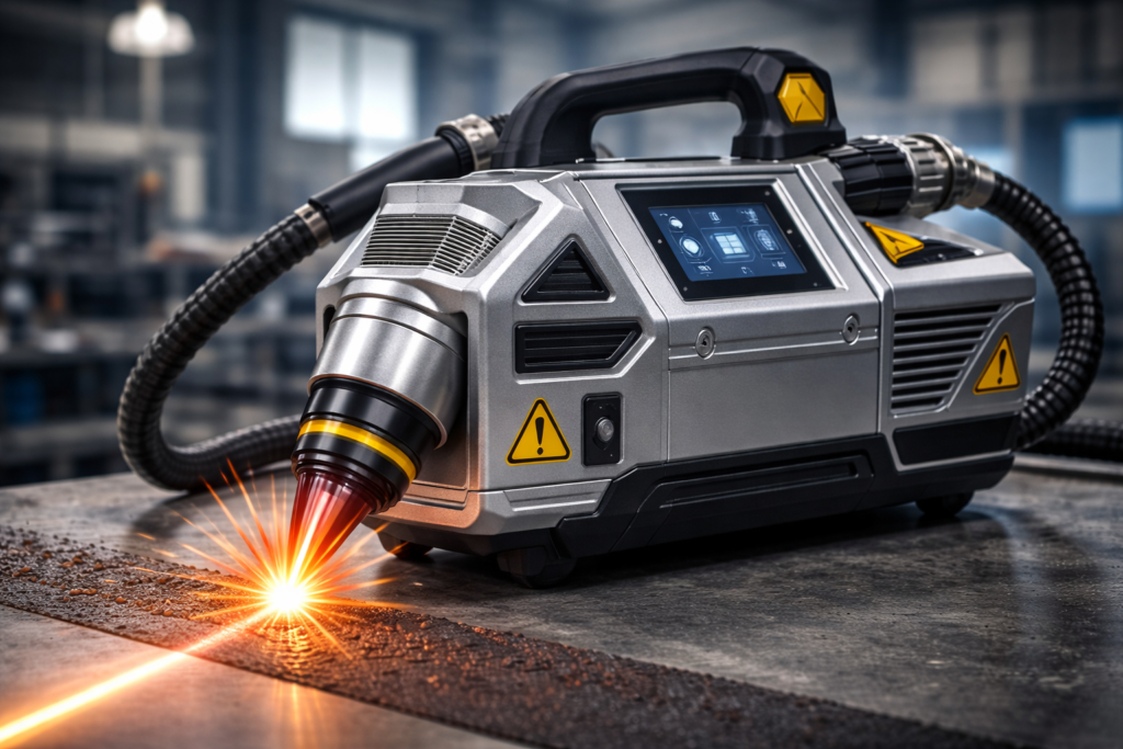 Nowoczesne urządzenie do cięcia laserowego z wyraźnym promieniem i ekranem dotykowym w warsztacie